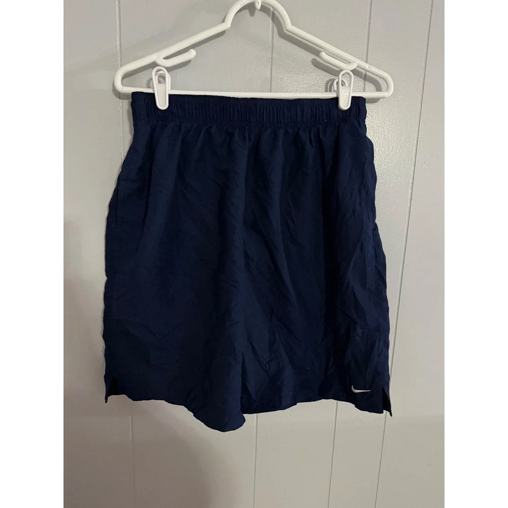 Nike Athletic Shorts Mens Large Navy Blue Elastic Waist Polyester Training‎